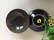 Durable Stackable Ceramic Serving Bowls 7 Inch Black Active Glaze