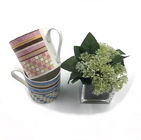 LFGB Certificate OEM Acceptable Ceramic Drinking Mugs With Geometric Design