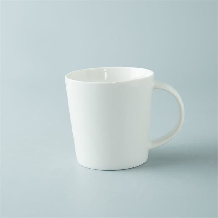 Single Layer 350ml White Ceramic Espresso Cups , 12 Ounce Coffee Cup