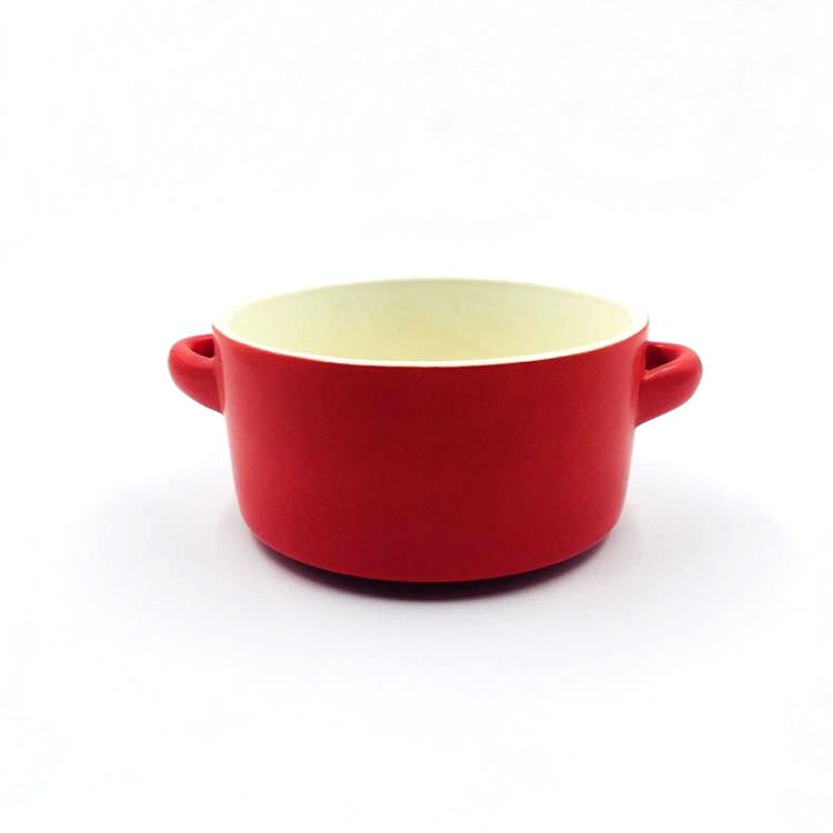 Double Ears 5 Inch Microwavable Ceramic Serving Bowls , Modern Ceramic Bowls OEM Welcome